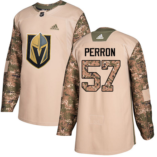 Adidas Golden Vegas Golden Knights #57 David Perron Camo Authentic 2017 Veterans Day Stitched Youth Jersey Youth