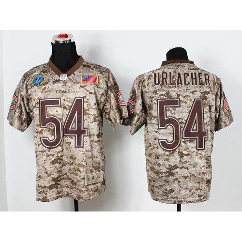 Chicago Bears #54 Brian Urlacher Camo Men's Stitched New Elite USMC Jersey Men's