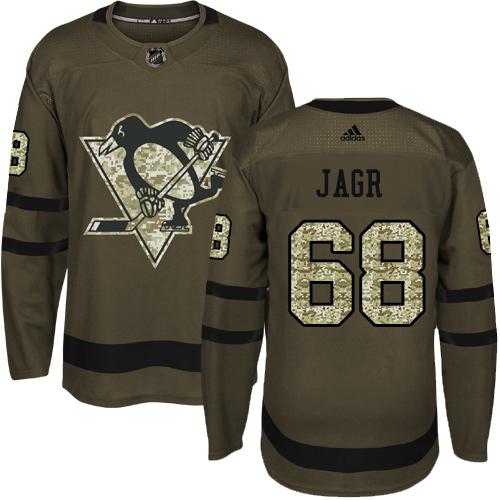 Adidas Pittsburgh Penguins #68 Jaromir Jagr Green Salute to Service Stitched Jersey Men's