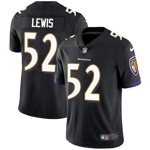 Ravens #52 Ray Lewis Black Alternate Youth Stitched Vapor Untouchable Limited Jersey