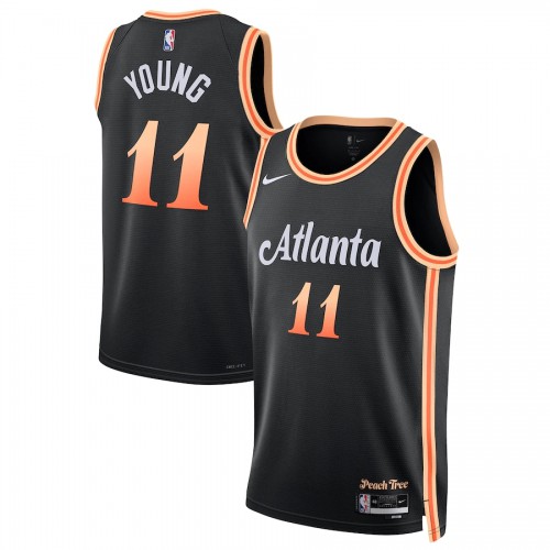 Atlanta Atlanta Hawks #11 Trae Young Unisex Black 2022-23 Swingman Jersey - City Edition Mens