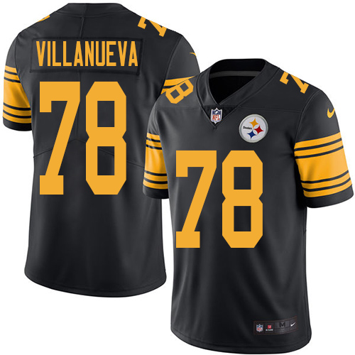Pittsburgh Steelers #78 Alejandro Villanueva Black Youth Stitched Limited Rush Jersey Youth