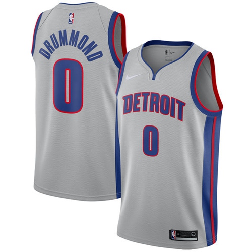 Detroit Pistons #0 Andre Drummond Silver Swingman Statement Edition Jersey Mens