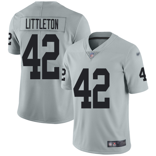 Las Vegas Raiders #42 Cory Littleton Silver Men's Stitched Limited Inverted Legend Jersey Men's