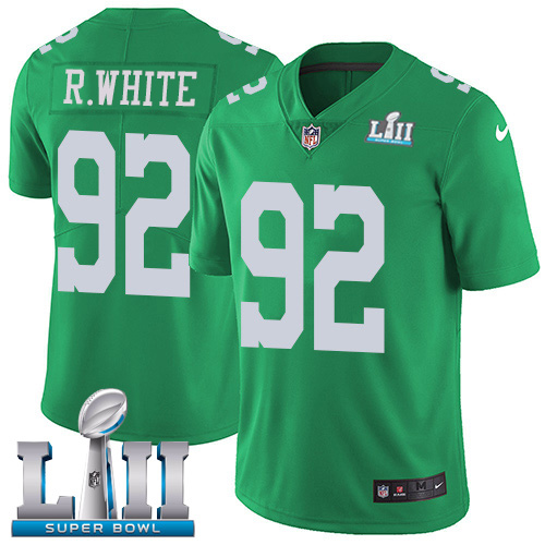 Philadelphia Eagles #92 Reggie White Green Super Bowl LII Men's Stitched Limited Rush Jersey Men's