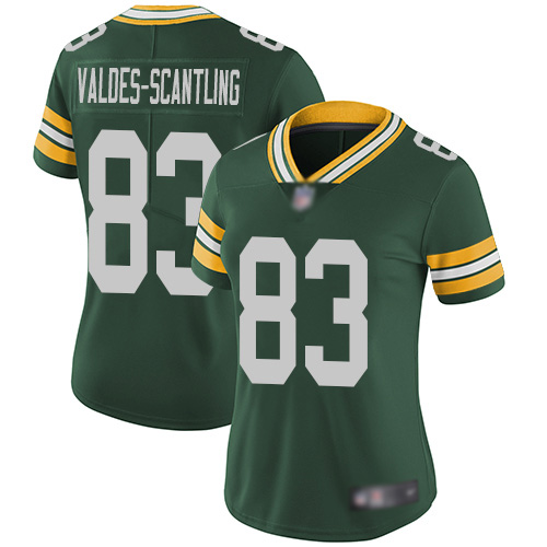 Green Bay Packers #83 Marquez Valdes-Scantling Green Team Color Women's Stitched Vapor Untouchable Limited Jersey Womens