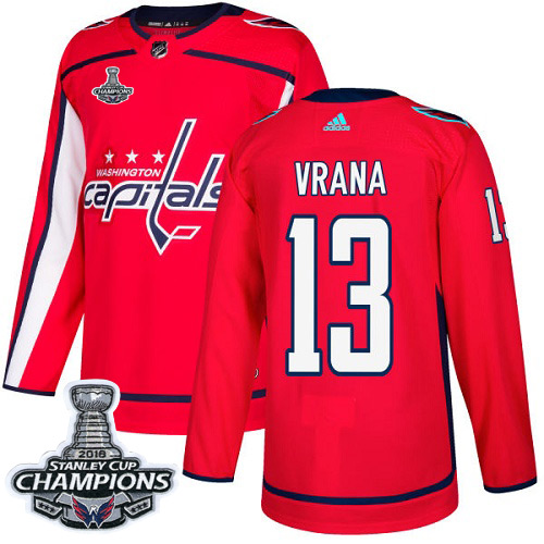 Adidas Washington Capitals #13 Jakub Vrana Red Home Authentic Stanley Cup Final Champions Stitched Jersey Men's