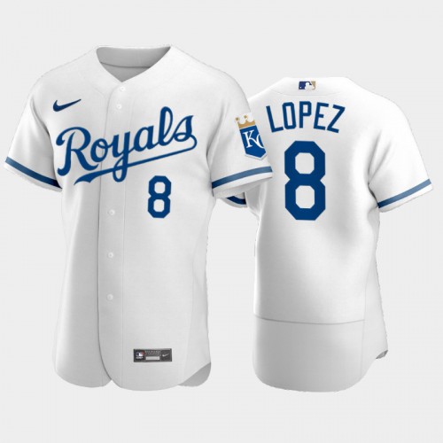 Kansas City Kansas City Royals #8 Nicky Lopez Men's Game Replica 2022 City Connect White Jersey Men's