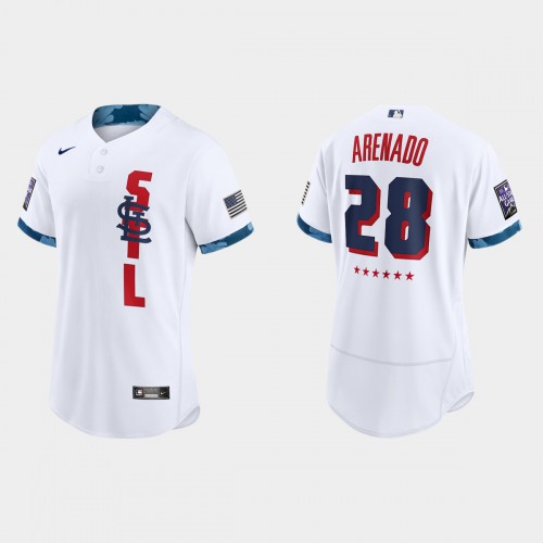 St.Louis St.Louis Cardinals #28 Nolan Arenado 2021 All Star Game Authentic White Jersey Men's
