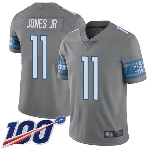 Detroit Lions #11 Marvin Jones Jr Gray Men's Stitched Limited Rush 100th Season Jersey Men's