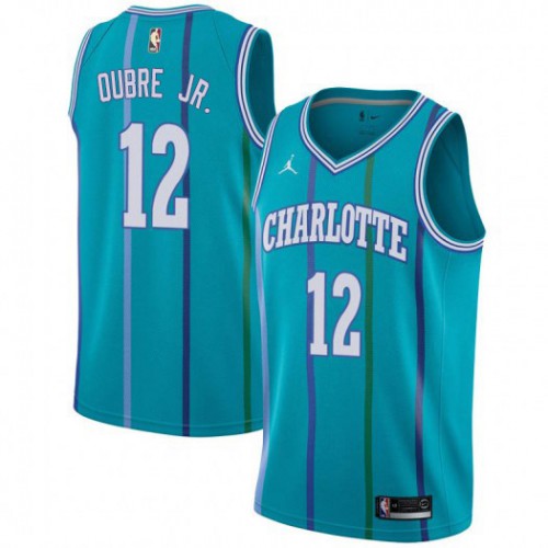 Charlotte Hornets #12 Kelly Oubre Jr. Womens Aqua Jordan Swingman Hardwood Classics Jersey Womens