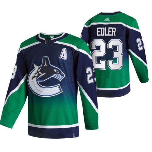 Vancouver Vancouver Canucks #23 Alexander Edler Green Men's Adidas 2020-21 Reverse Retro Alternate Jersey Men's