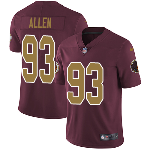 Commanders #93 Jonathan Allen Burgundy Red Alternate Youth Stitched Vapor Untouchable Limited Jersey