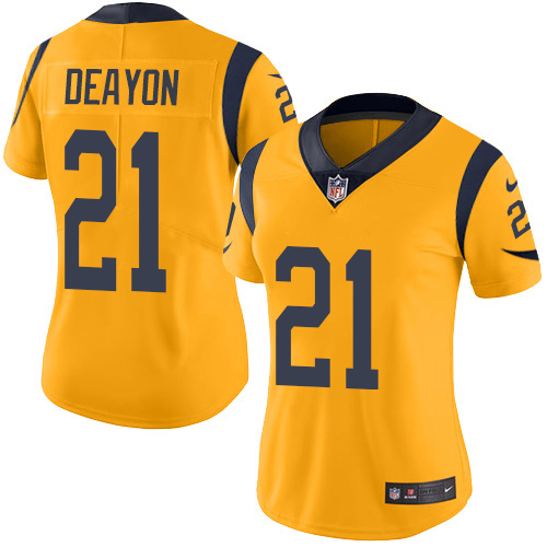 Los Angeles Rams #21 Donte Deayon Gold Women's Stitched Limited Rush Jersey Womens