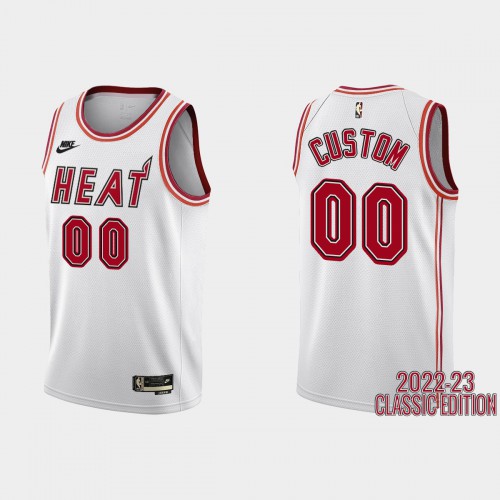 Miami Heat Custom White Men's 2022-23 Classic Edition Jersey