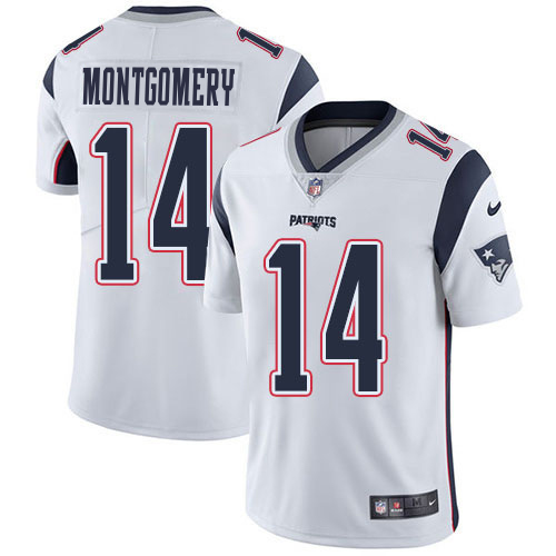 Patriots #14 Ty Montgomery White Men's Stitched Vapor Untouchable Limited Jersey