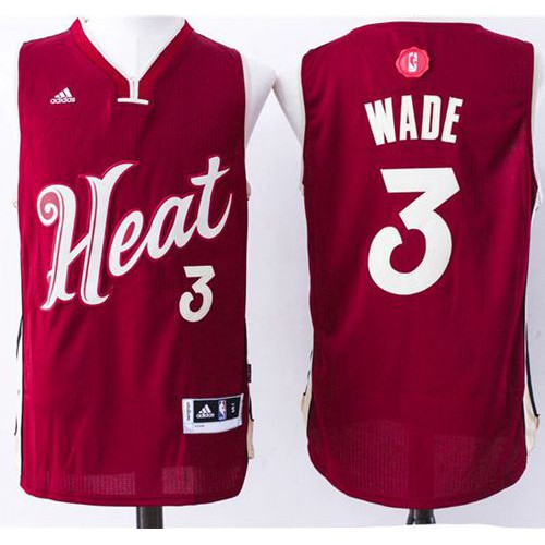 Miami Heat #3 Dwyane Wade Red 2015-2016 Christmas Day Stitched Jersey Mens