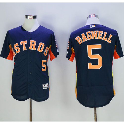 Houston Astros #5 Jeff Bagwell Navy Blue Flexbase Authentic Collection Stitched Jersey Men's