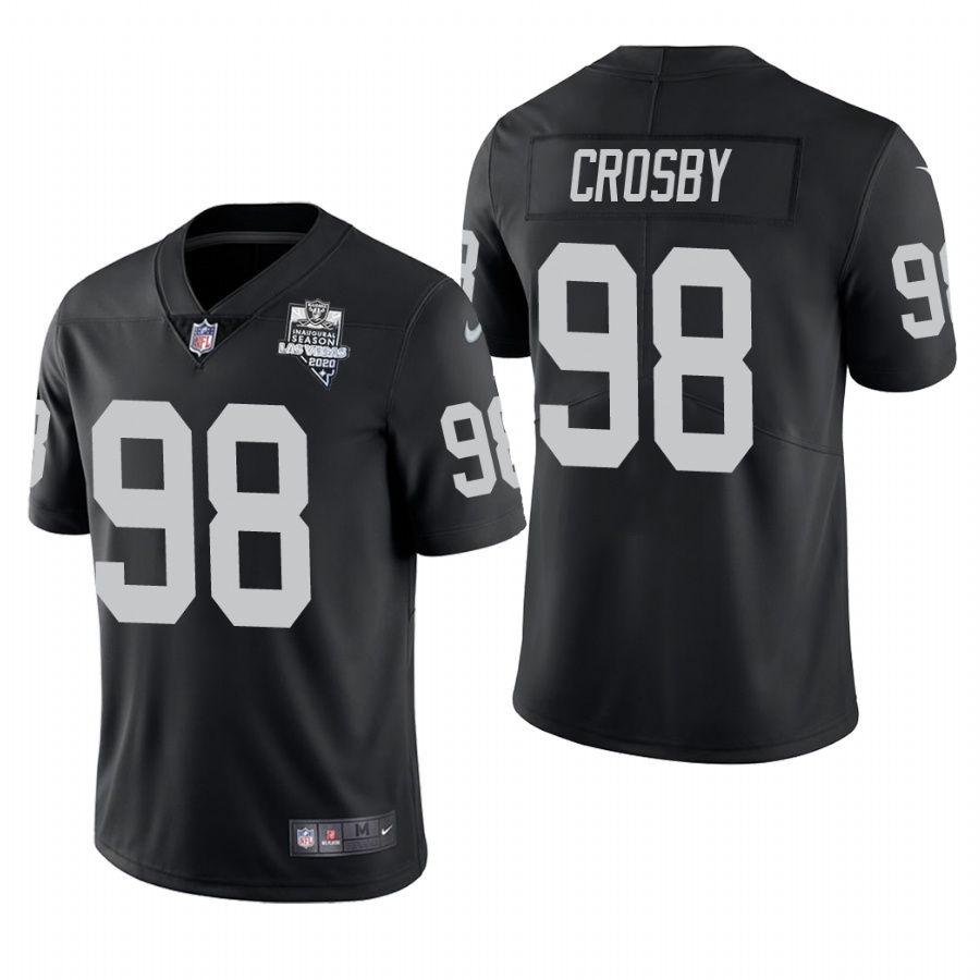 Men's Youth Women's Las Vegas Raiders #98 Maxx Crosby 2020 Inaugural Season Vapor Limited Jersey Black