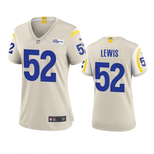Los Angeles Los Angeles Rams #52 Terrell Lewis Women's Game Jersey - Bone Womens