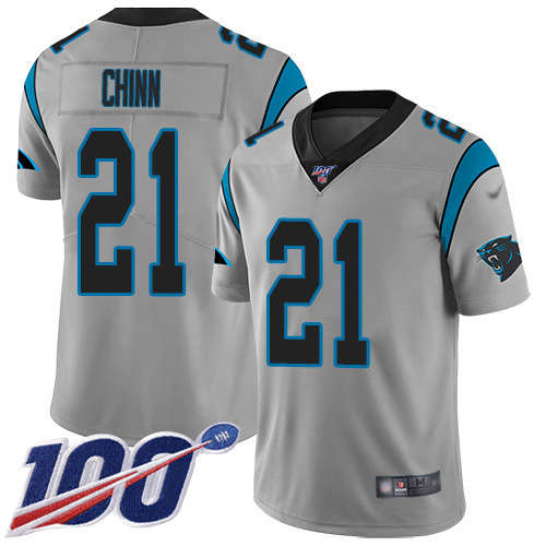 Panthers #21 Jeremy Chinn Silver Men's Stitched Limited Inverted Legend 100th Season Jersey
