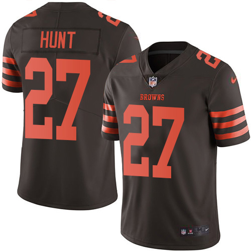 Cleveland Browns #27 Kareem Hunt Brown Men's Stitched Limited Rush Jersey Men's