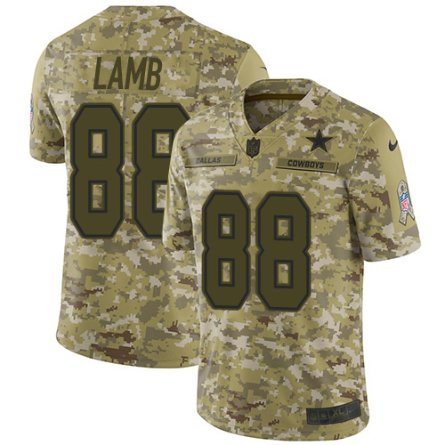 Cowboys #88 CeeDee Lamb Camo Men's Stitched Limited 2018 Salute To Service Jersey