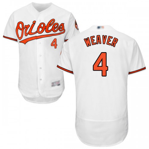Baltimore Orioles #4 Earl Weaver White Flexbase Authentic Collection Stitched Jersey Men's