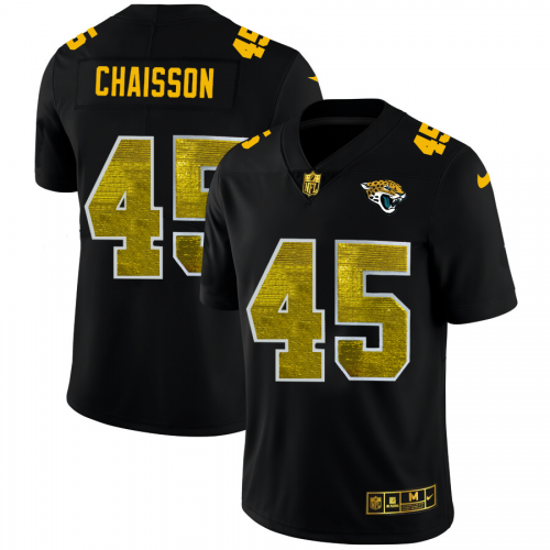 Jacksonville Jacksonville Jaguars #45 K'Lavon Chaisson Men's Black Golden Sequin Vapor Limited Jersey Men's