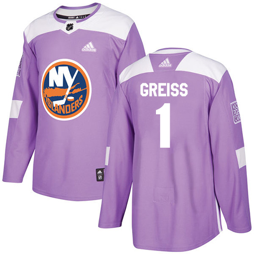 Adidas New York Islanders #1 Thomas Greiss Purple Authentic Fights Cancer Stitched Jersey Men's
