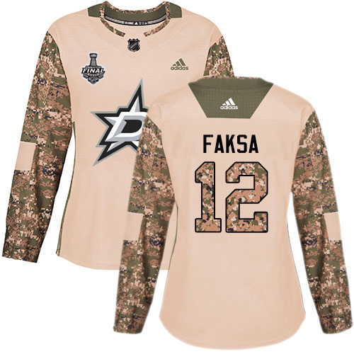 Adidas Dallas Stars #12 Radek Faksa Camo Authentic 2017 Veterans Day Women's 2020 Stanley Cup Final Stitched Jersey Womens