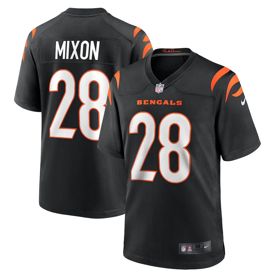 Cincinnati Bengals #28 Joe Mixon Black Game Jersey