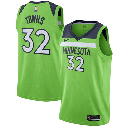 Minnesota Timberwolves #32 Karl-Anthony Towns Green Womens Swingman Statement Edition Jersey Womens