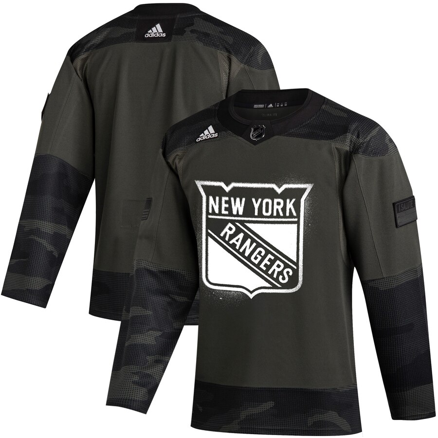 New York Rangers Adidas 2019 Veterans Day Authentic Practice Jersey Camo