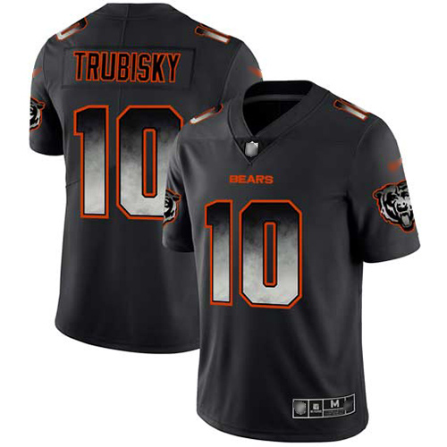 Chicago Bears #10 Mitchell Trubisky Black Men's Stitched Vapor Untouchable Limited Smoke Fashion Jersey Men's
