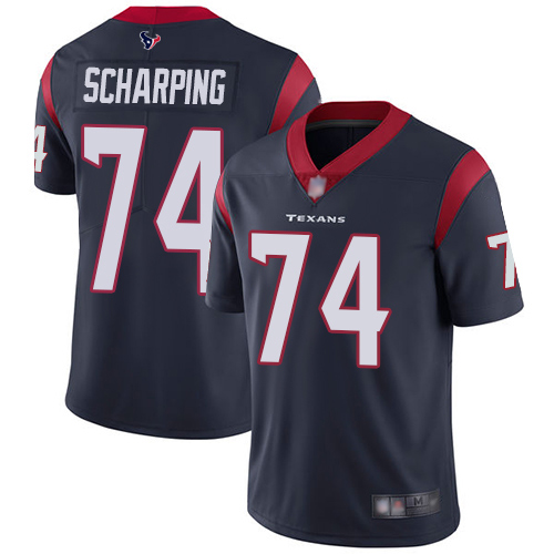 Houston Texans #74 Max Scharping Navy Blue Team Color Men's Stitched Vapor Untouchable Limited Jersey Men's