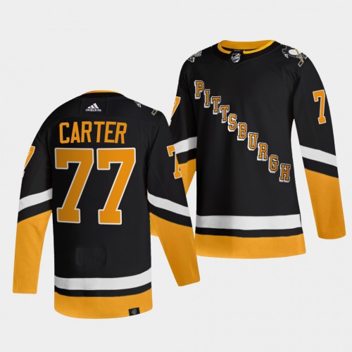 Adidas Pittsburgh Penguins #77 Jeff Carter Men's 2021-22 Alternate Authentic Jersey - Black Men's