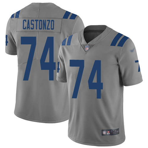 Indianapolis Colts #74 Anthony Castonzo Gray Men's Stitched Limited Inverted Legend Jersey Men's