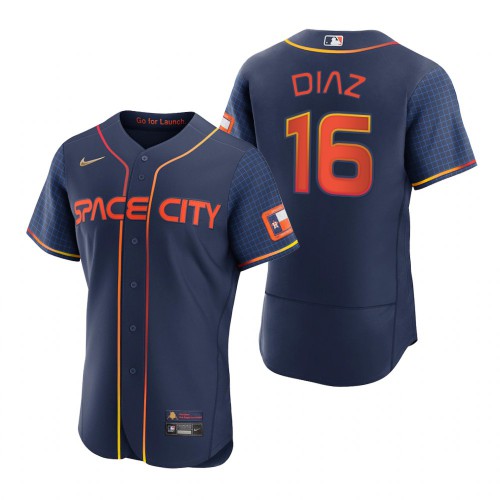 Houston Houston Astros #16 Aledmys Diaz Navy Men's Authentic 2022 City Connect Jersey Men's