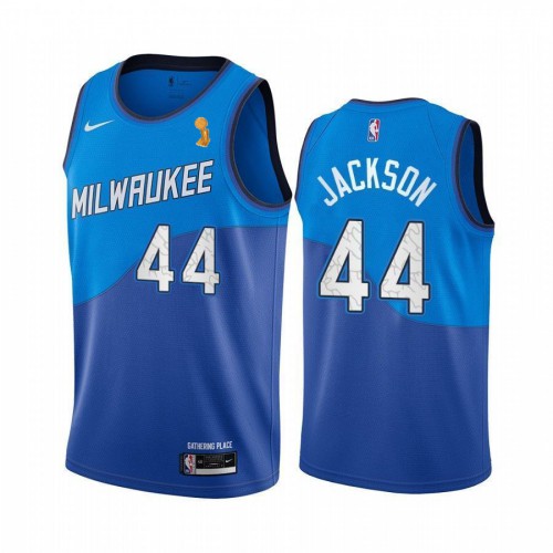 Milwaukee Bucks #44 Justin Jackson Youth 2021 Finals Champions City Edition Jersey Blue Youth