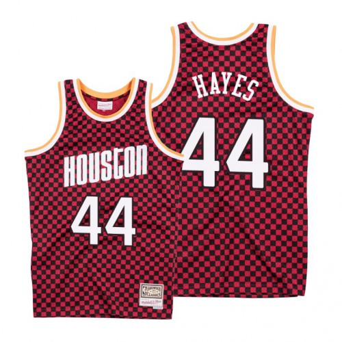 Mitchell & Ness Houston Rockets #44 Elvin Hayes Red Checkerboard HWC Throwback Jersey Mens