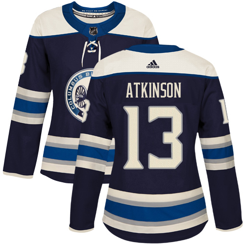 Adidas Columbus Blue Jackets #13 Cam Atkinson Navy Alternate Authentic Women's Stitched Jersey Womens