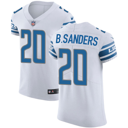 Lions #20 Barry Sanders White Men's Stitched Vapor Untouchable Elite Jersey