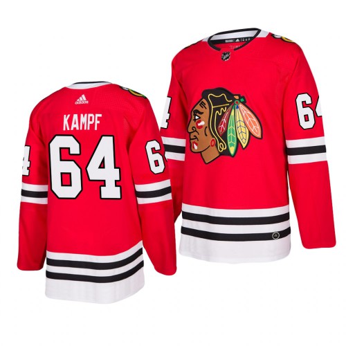 Chicago Chicago Blackhawks #64 David Kampf 2019-20 Adidas Authentic Home Red Stitched Jersey Men's