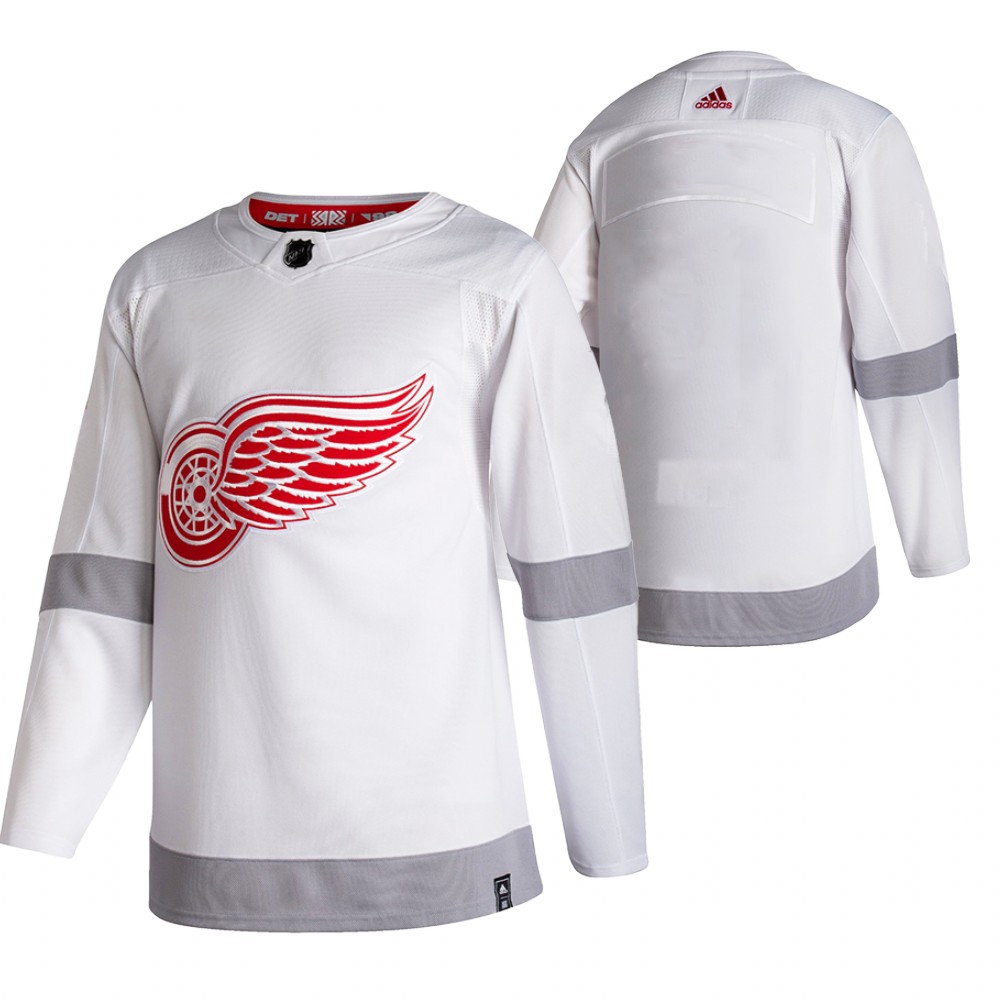 Detroit Red Wings Blank White Men's Adidas 2020-21 Reverse Retro Alternate Jersey