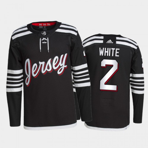 Adidas New Jersey Devils #2 Colton White Men's 2021-22 Alternate Authentic Jersey - Black Men's