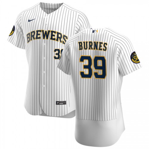 Milwaukee Milwaukee Brewers #39 Corbin Burnes Men's White Home 2020 Authentic Player Jersey Men's