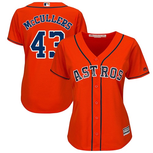 Houston Astros #43 Lance McCullers Orange Alternate Women's Stitched Jersey Womens