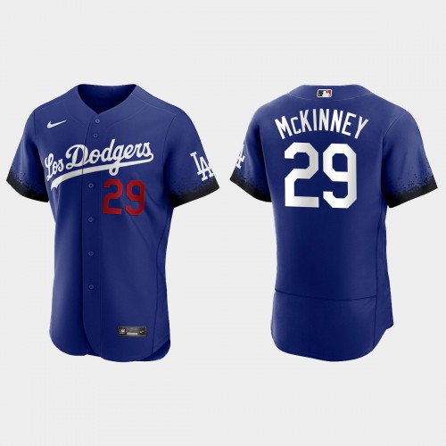 Los Angeles Los Angeles Dodgers #29 Billy Mckinney Men's 2021 City Connect Authentic Jersey Royal Men's