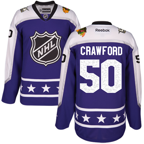 Chicago Blackhawks #50 Corey Crawford Purple 2017 All-Star Central Division Stitched Youth Jersey Youth